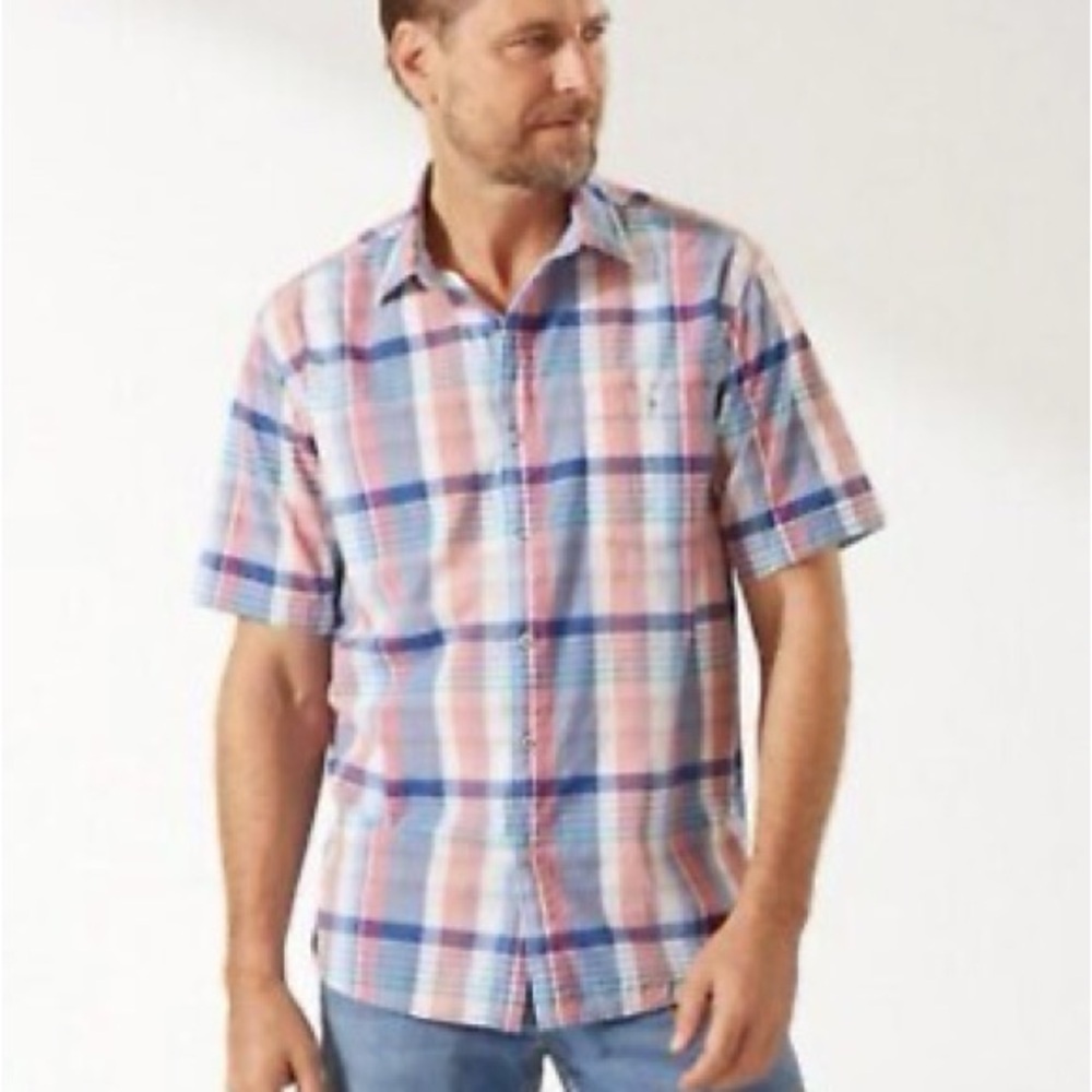TOMMY BAHAMA Nova Wave Block Party Camp Shirt, Breaker
